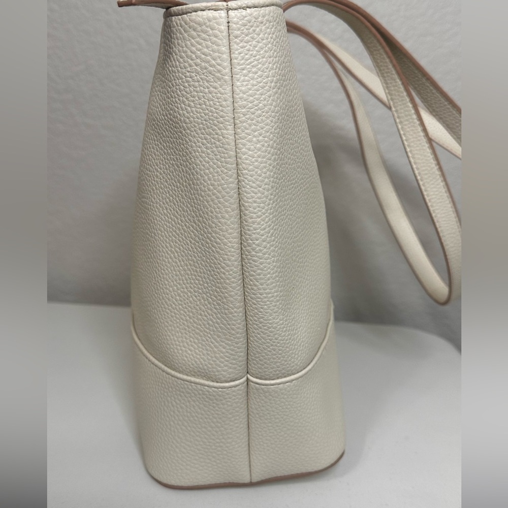 Nanette Lepore Ivory Pebbled Tote with Gold Hardware - Picture 6 of 8
